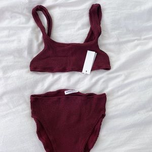Aplomb High Waist Two-Piece in Garnet